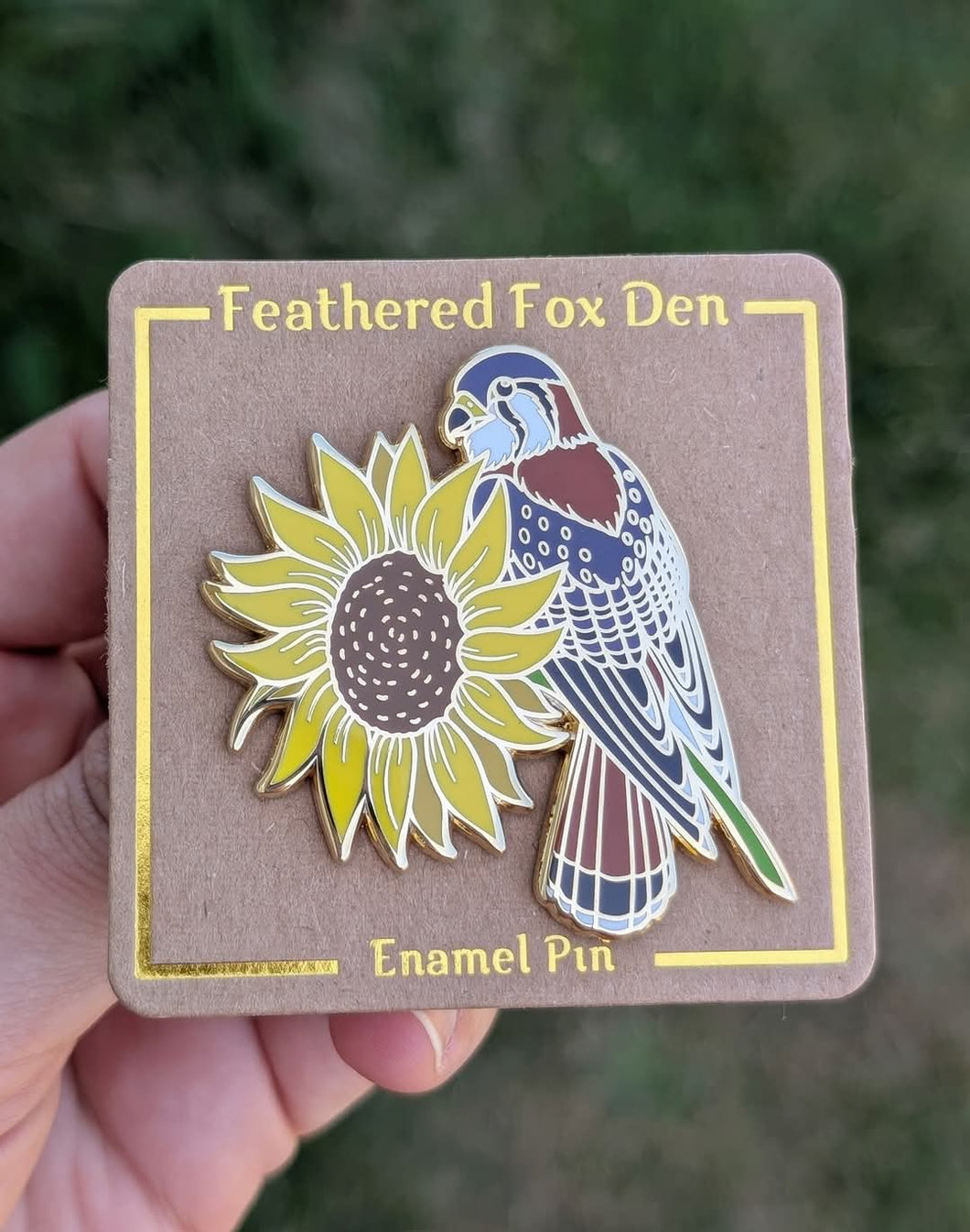 Kestrel Sunflower Pin
