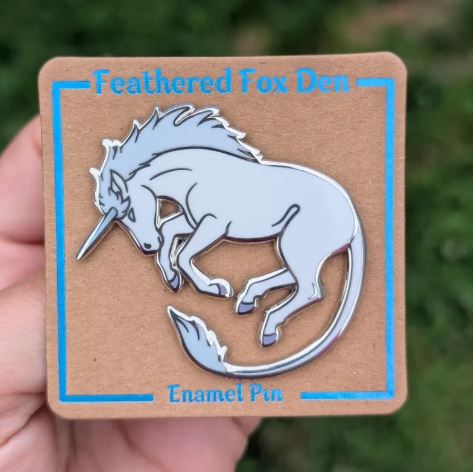 Gray Unicorn Pin