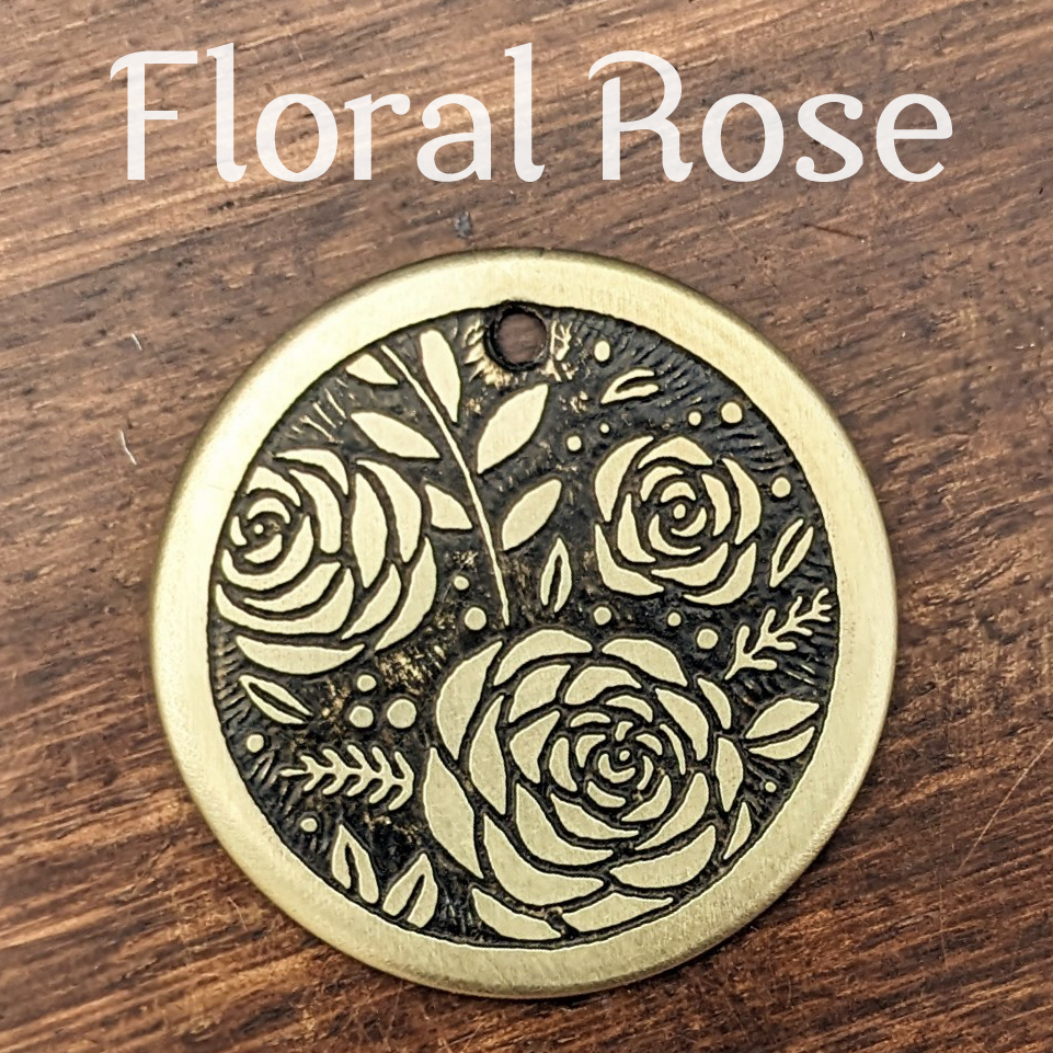 Floral Rose Pet Tag