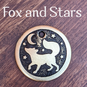 Fox and Stars Pet Tag