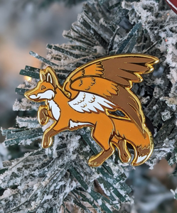 Feathered Fox Pin