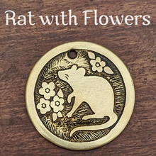 Load image into Gallery viewer, Rat with Flowers Pet Tag
