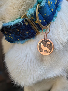 Wolf and Stars Pet Tag