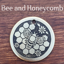 Load image into Gallery viewer, Bee and Honeycomb Pet Tag
