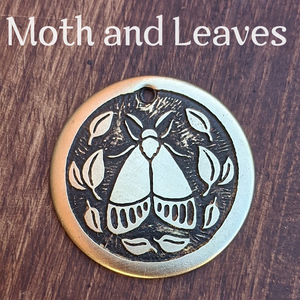 Moth and Leaves Pet Tag