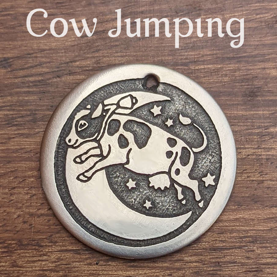 Cow Jumping Pet Tag