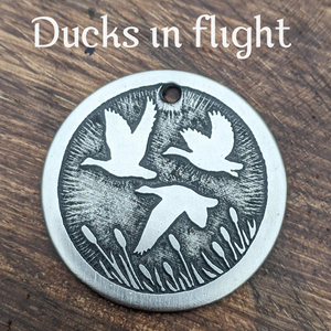 Ducks in flight Pet Tag