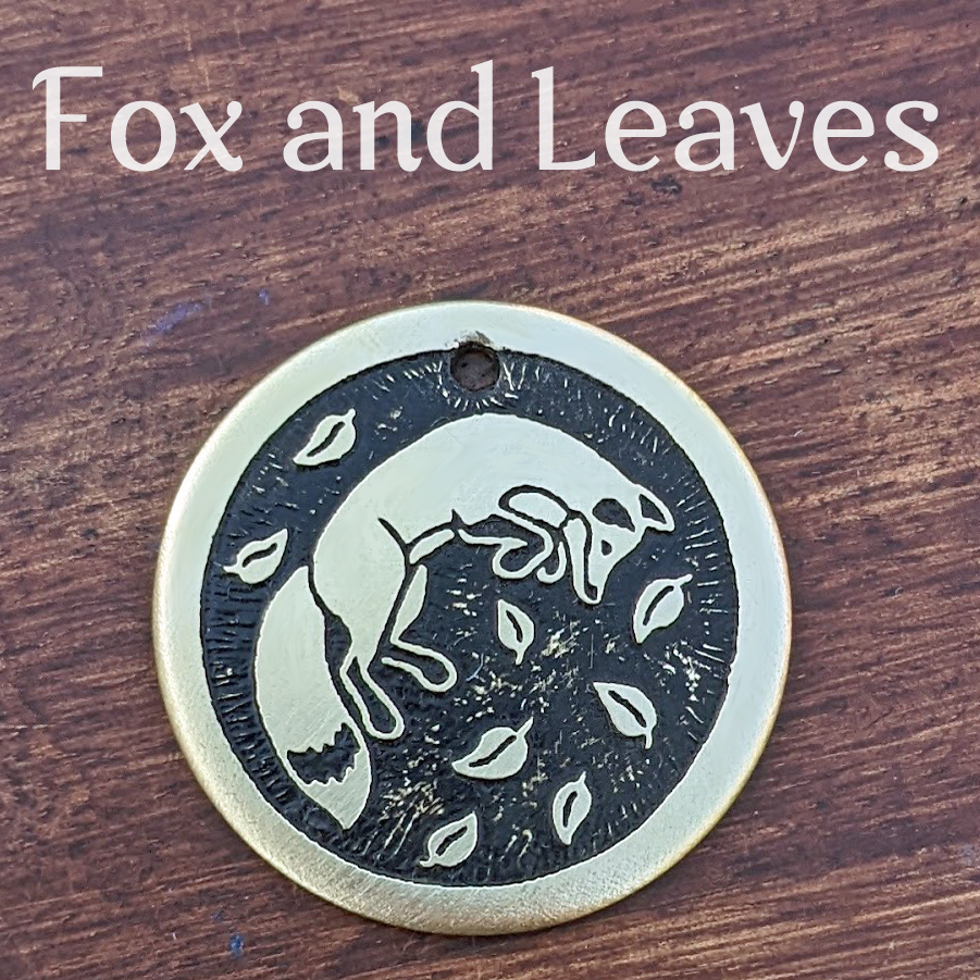 Fox and Leaves Pet Tag