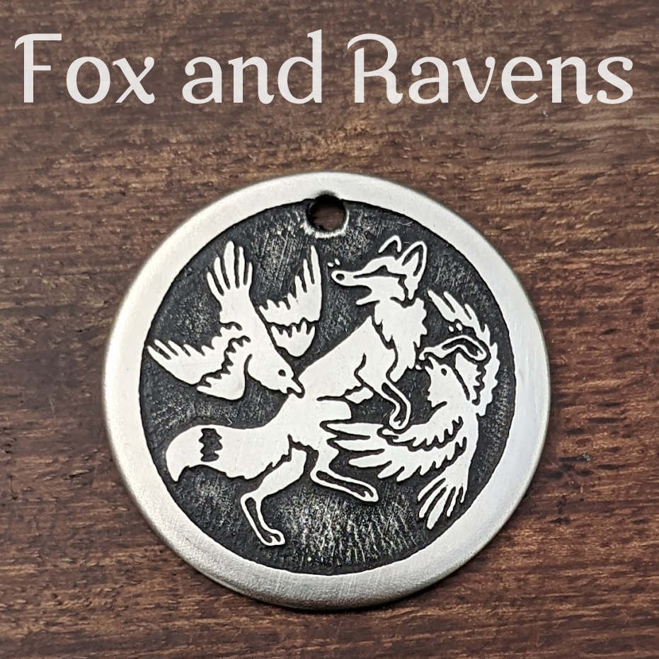 Fox and Ravens Pet Tag