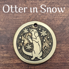 Load image into Gallery viewer, Otter in Snow Pet Tag
