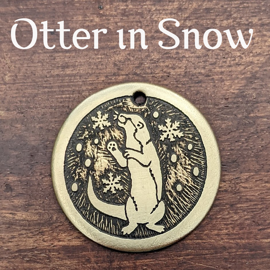 Otter in Snow Pet Tag