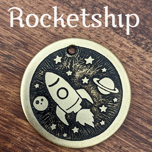 Rocketship Pet Tag