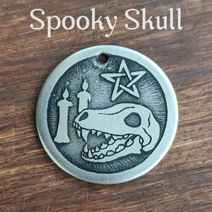 Spooky Skull Tag