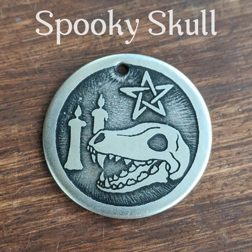 Spooky Skull Tag