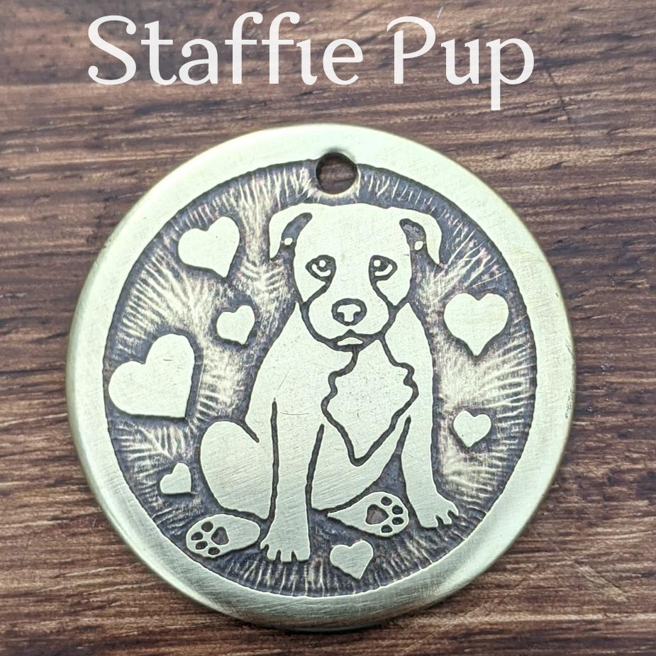 Staffie Pup Pet Tag