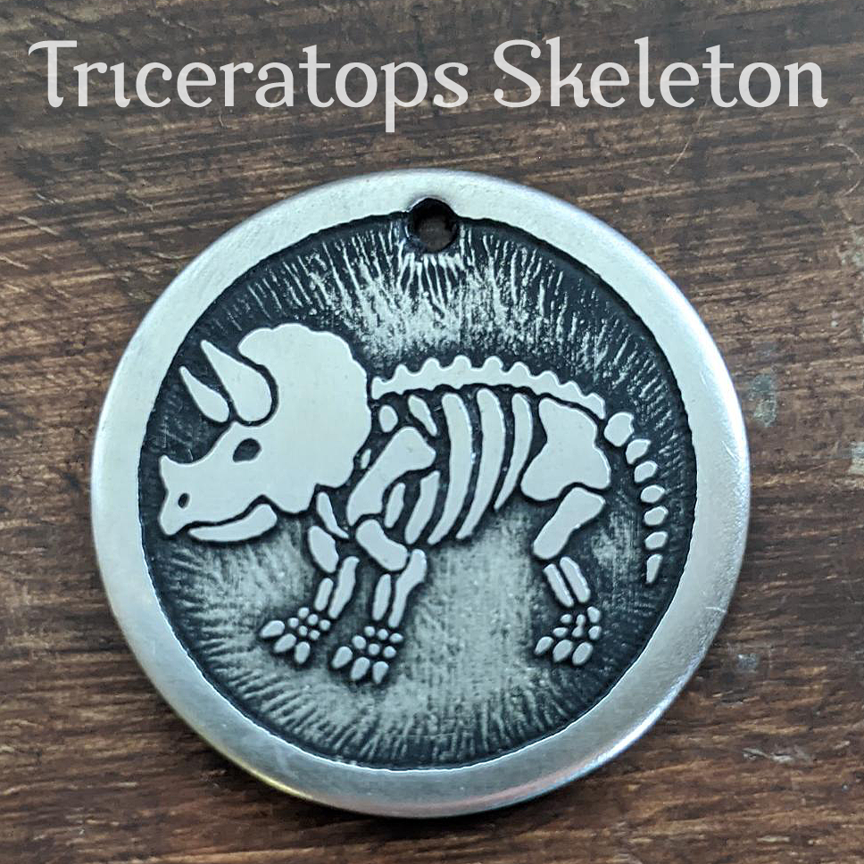 Triceratops Skeleton Pet Tag